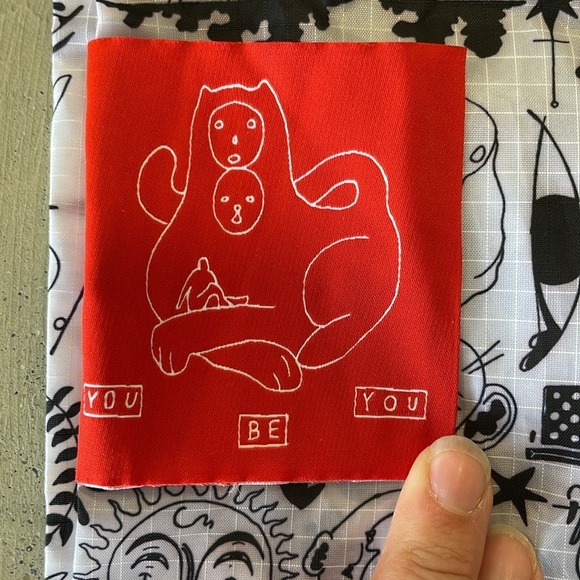 KARA Anime Wipeable Black and White Tote Bag Celestial Cartoon - Picture 2 of 5